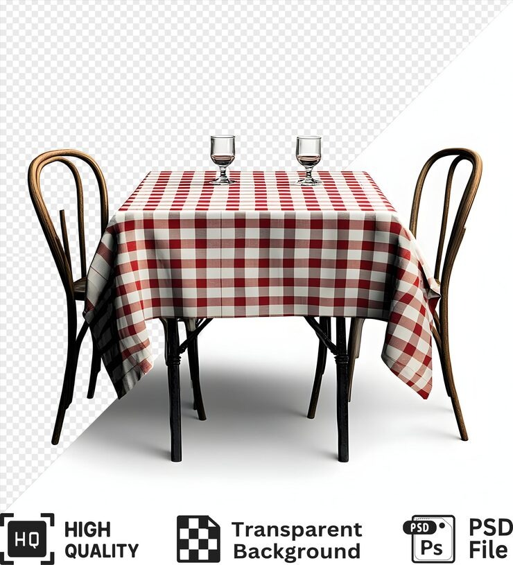 Table Covers Cloth Set Two Red White Checkered Tablecloth Chairs Glass 2 by Orient Uniforms for customers in Dubai, Abu Dhabi, Sharjah, Ajman and across the UAE